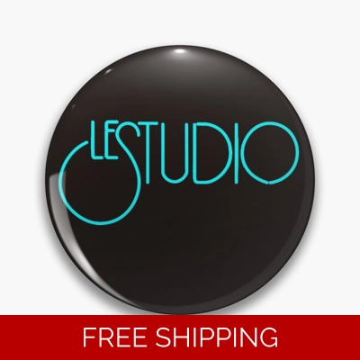 Le Studio Pin Black Aqua Blue Logo